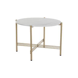 Bijzettafel DKD Home Decor Gouden Metaal Marmer 65 x 65 x 45 cm