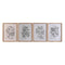 Schilderij DKD Home Decor Spar Kristal 50 x 65 x 2 cm 50 x 2 x 65 cm Botanische planten (4 Onderd...