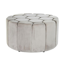 Voetensteun DKD Home Decor Beige Polyester Hout MDF (86 x 86 x 48 cm)