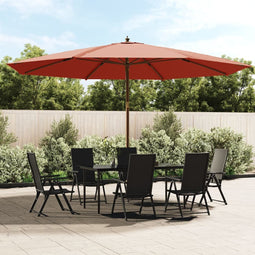 Parasol met houten paal 400x273 cm terracottakleurig