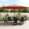 Parasol met houten paal 400x273 cm terracottakleurig