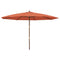 Parasol met houten paal 400x273 cm terracottakleurig