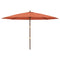 Parasol met houten paal 400x273 cm terracottakleurig