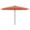 Parasol met houten paal 400x273 cm terracottakleurig