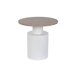 Bijzettafel Home ESPRIT Wit Natuurlijk Metaal Hout MDF 55 x 55 x 52,5 cm