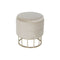 Voetensteun DKD Home Decor Beige Gouden Polyester Metaal 38 x 38 x 41 cm