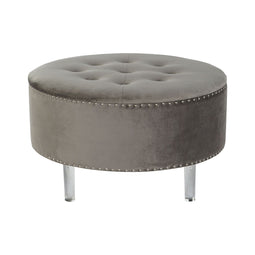 Kruk DKD Home Decor Grijs Zilverkleurig Hout MDF 80 x 80 x 43 cm