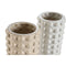 Vaas Home ESPRIT Wit Beige Keramisch 16 x 16 x 40 cm (2 Stuks)