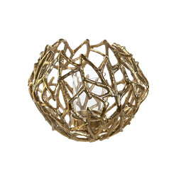 Kaarshouder DKD Home Decor Gouden Aluminium Kristal 30 x 30 x 21 cm