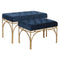 Kruk DKD Home Decor Blauw Gouden Metaal 80 x 40 x 48 cm (2 Stuks)