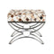 Kruk DKD Home Decor Bruin Beige Zilverkleurig Kameel Staal 53 x 40 x 43 cm