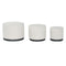 Voetensteun DKD Home Decor Wit Zwart Polyester Hout MDF Scandi 60 x 60 x 45 cm (3 Stuks)