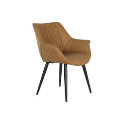 Bureaustoel DKD Home Decor Zwart Kameel Polyurethaan 68 x 64 x 82 cm