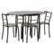 Tafel met vier stoelen DKD Home Decor Bruin Zwart Metaal Hout MDF 121 x 55 x 78 cm