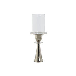 Kaarshouder DKD Home Decor Zilverkleurig Aluminium Kristal 14 x 14 x 38 cm