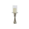 Kaarshouder DKD Home Decor Zilverkleurig Aluminium Kristal 14 x 14 x 38 cm