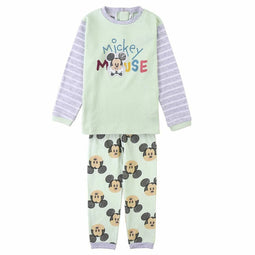 Pyjama Kinderen Mickey Mouse Roze Groen Grijs Maat 24 maanden