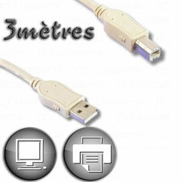 Kabel USB 2.0a naar USB B Lineaire 3 m Beige