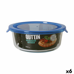 Ronde Lunchtrommel met Deksel Quttin Blauw 900 ml (6 Stuks)