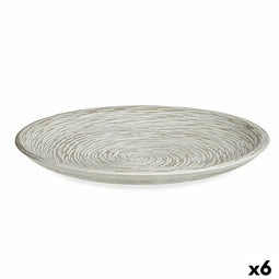 Decoratief bord Ø 29 cm Spiraal Wit Hout MDF (6 Stuks)