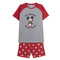 Zomerpyjama Mickey Mouse Rood (Volwassenen) Mannen Grijs Maat S