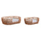 Hondenbed Home ESPRIT Wit Lichtbruin Metaal Synthetische rotan 50 x 35 x 14 cm (2 Onderdelen)