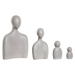 Decoratieve figuren Home ESPRIT Grijs Familie 19 x 19 x 30 cm (4 Onderdelen)