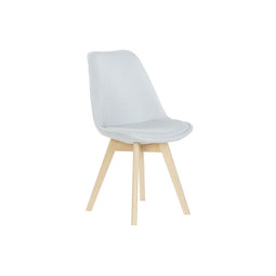Stoel DKD Home Decor 48 x 56 x 83 cm Schuim Beige Blauw Beukenhout