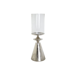 Kaarshouder DKD Home Decor Zilverkleurig Aluminium Kristal 24 x 24 x 73 cm