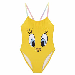 Zwempak voor Meisjes Looney Tunes Geel Maat 4 Jaar