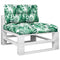 Palletkussens 2 st stof bladpatroon