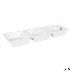 Kom La Mediterránea Yummy Aperitief Porselein Wit 29,3 x 9,5 x 3,3 cm (16 Stuks) (29,3 x 9,5 x 3,...