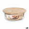 Ronde Lunchtrommel met Deksel Santa Clara Bamboe Borosilicaatglas 19,5 x 7,3 cm (6 Stuks)