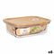 Rechthoekige lunchbox met deksel Santa Clara Bamboe Borosilicaatglas Rechthoekig 600 ml (6 Stuks)