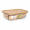 Rechthoekige lunchbox met deksel Santa Clara Bamboe Borosilicaatglas Rechthoekig 600 ml (6 Stuks)