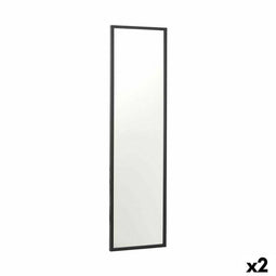 Wandspiegel 30 x 120 cm Zwart Hout MDF (2 Stuks)