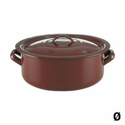 Kookpot met Deksel Quid Classic Bruin Geëmailleerd Staal Afmetingen 32 cm
