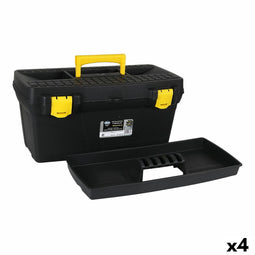 Gereedschapskist Dem Geel Zwart 48 x 25,5 x 22 cm (4 Stuks)