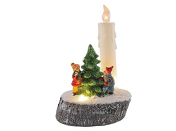 HIT - Kaars met kerstfiguren 15cm LED 2xAAA