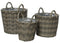 Merkloos - Pot polyrattan d42 h27 cm grijs