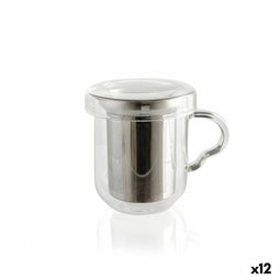 Kop met theefilter Quid Serenia Transparant Glas Roestvrij staal 350 ml (12 Stuks)