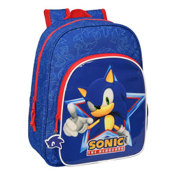 Schoolrugzak Sonic Let's roll Marineblauw 26 x 34 x 11 cm