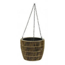 Merkloos - Hangpot polyrotan dia. 26 x 22 cm