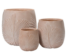 KSD - Axel Planter set van 3 Fibre Clay Poeder Roze
