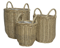 Merkloos - Camille Planter S Wicker Naturel