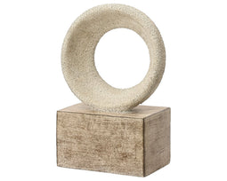KSD - Standbeeld Fibre Clay Circle Gebroken Wit