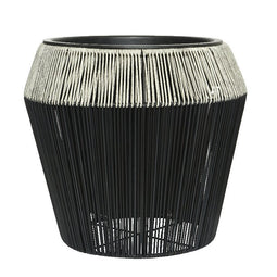Merkloos - Ruby Planter M Wicker Tapered Tall Zwart