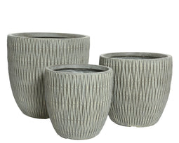 KSD - James Planter set van 3 Fibre Clay Grijs