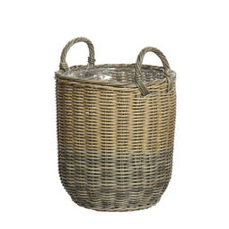 Merkloos - Daisy Planter L Wicker Bucket Grijs