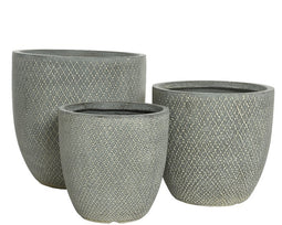 KSD - Fender Planter set van 3 Fibre Clay Grijs